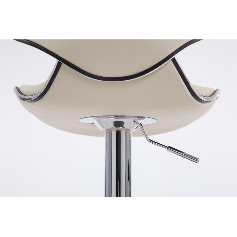 Tabouret de bar Las Vegas V2 chrome crème