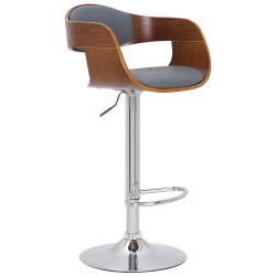Lot de 2 tabourets de bar Kingston C en simili cuir noyer/gris