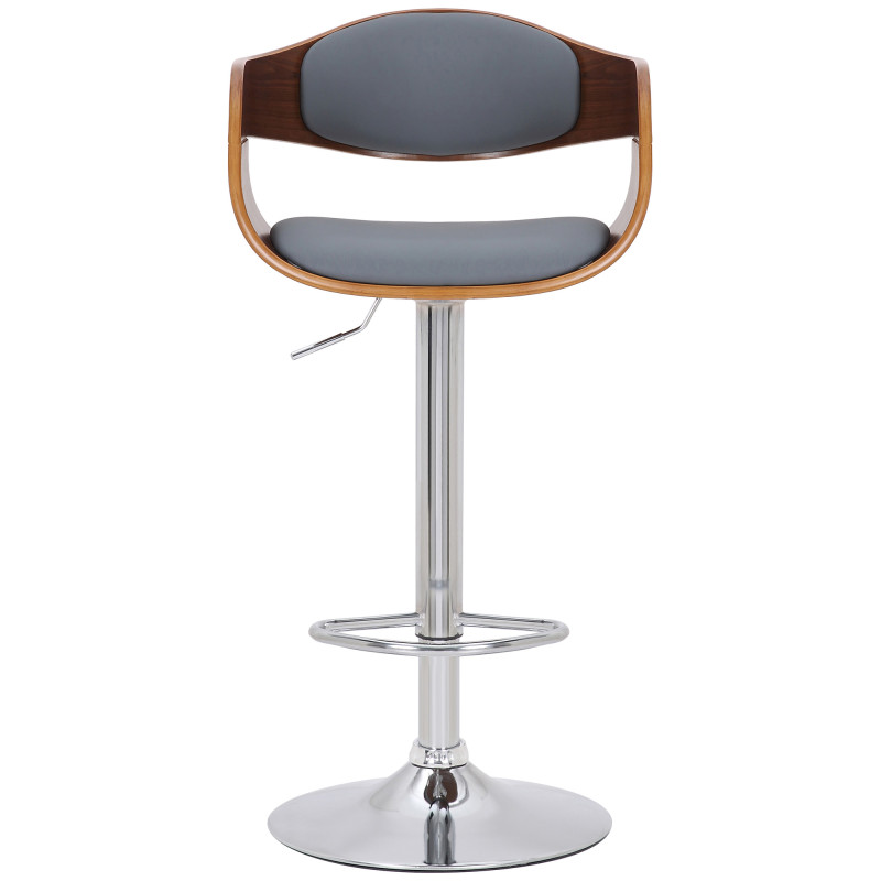 Lot de 2 tabourets de bar Kingston C en simili cuir noyer/gris