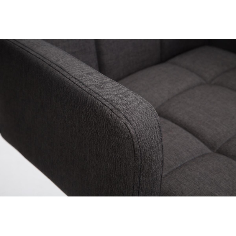 Sgabello Los Angeles in tessuto grigio scuro,cromo