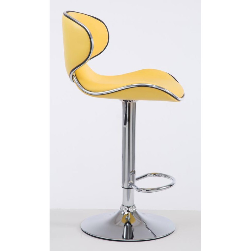 Lot de 2 tabourets de bar Las Vegas V2 en cuir synthétique chromé jaune