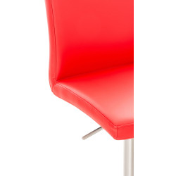 Tabouret de bar Cadiz, similicuir, acier inoxydable, rouge