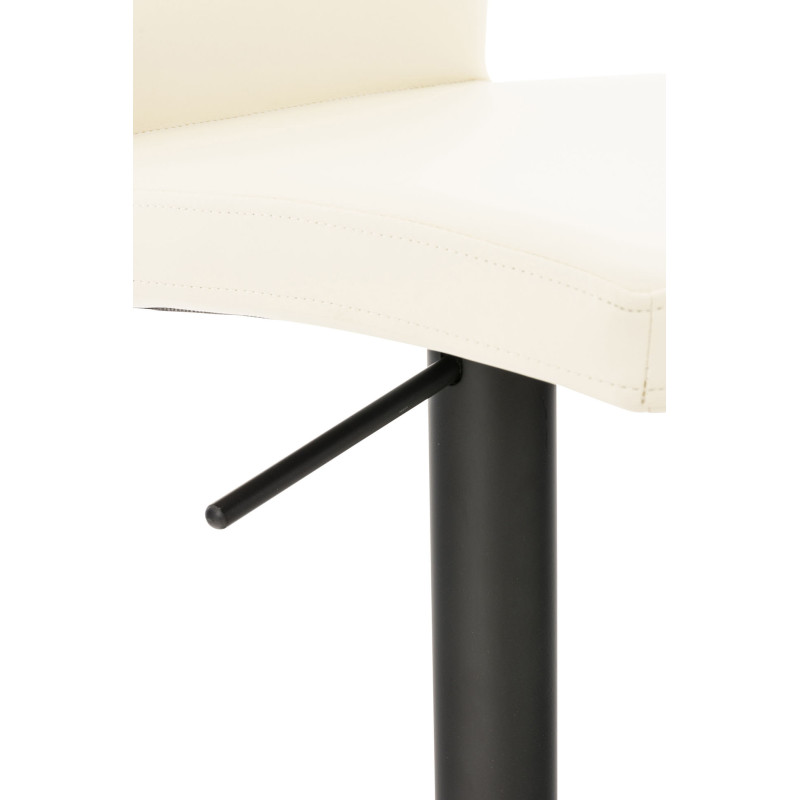 Tabouret de bar Cadiz, simili cuir noir et crème