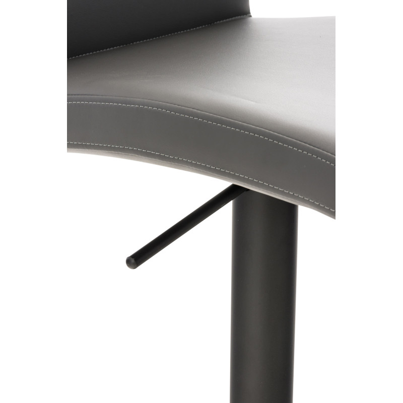 Tabouret de bar Cadiz, simili cuir noir/gris