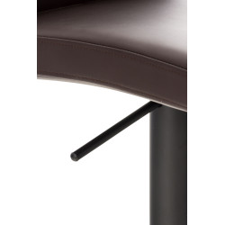 Tabouret de bar Cadiz simili cuir noir marron