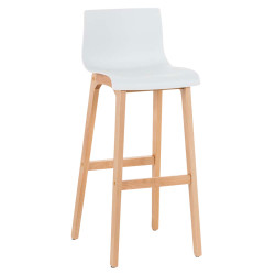 Tabouret de bar Hoover Natura avec structure à 4 pieds, blanc