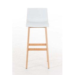 Tabouret de bar Hoover Natura avec structure à 4 pieds, blanc