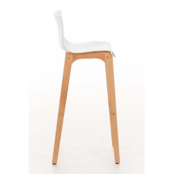 Tabouret de bar Hoover Natura avec structure à 4 pieds, blanc
