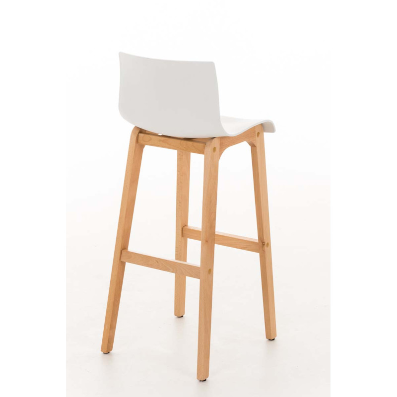 Tabouret de bar Hoover Natura avec structure à 4 pieds, blanc