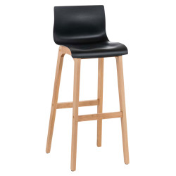 Tabouret de bar Hoover Natura structure 4 pieds noir