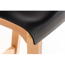 Tabouret de bar Hoover Natura structure 4 pieds noir