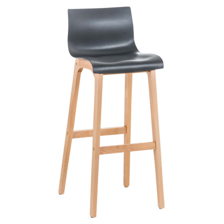 Tabouret de bar Hoover Natura avec structure à 4 pieds, gris