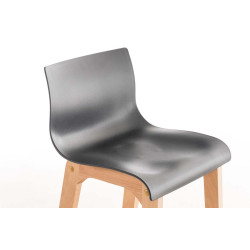 Tabouret de bar Hoover Natura avec structure à 4 pieds, gris