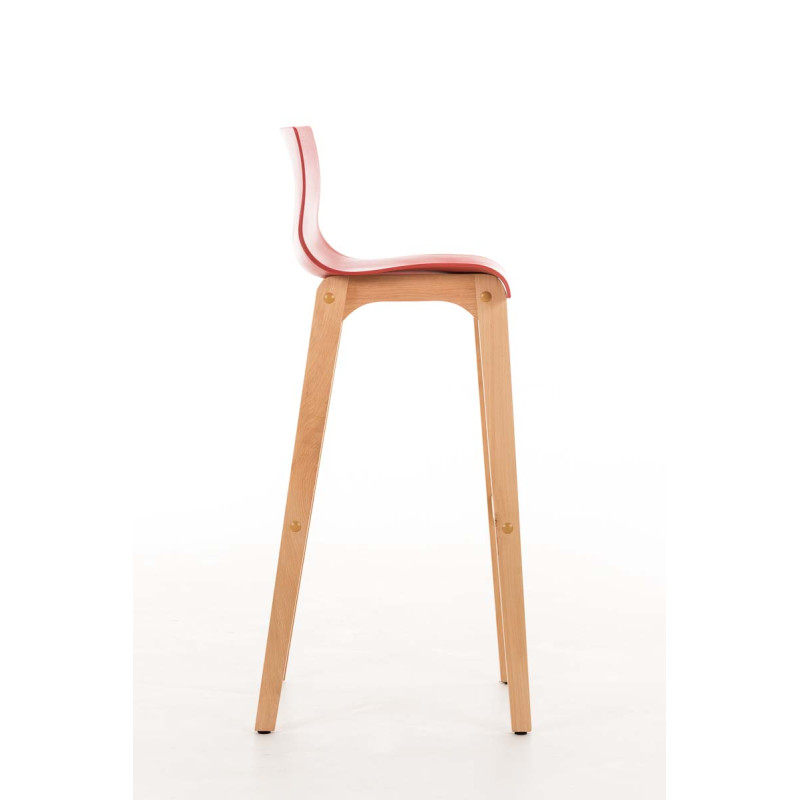 Tabouret de bar Hoover Natura 4 pieds structure rouge