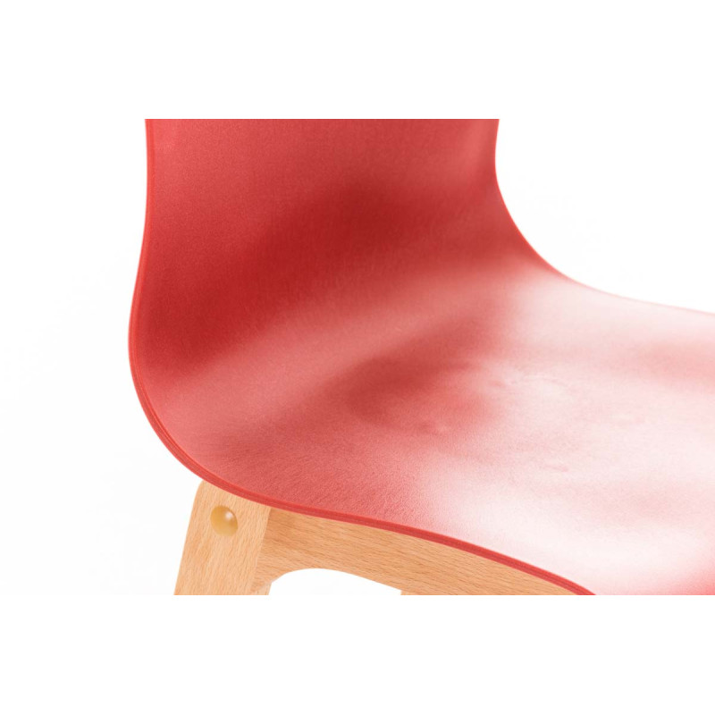 Tabouret de bar Hoover Natura 4 pieds structure rouge