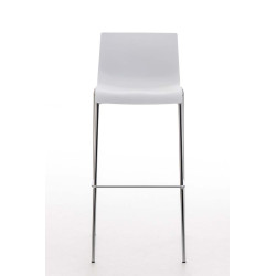 Taburete Hover con Base de 4 Pies Blanco,Cromado