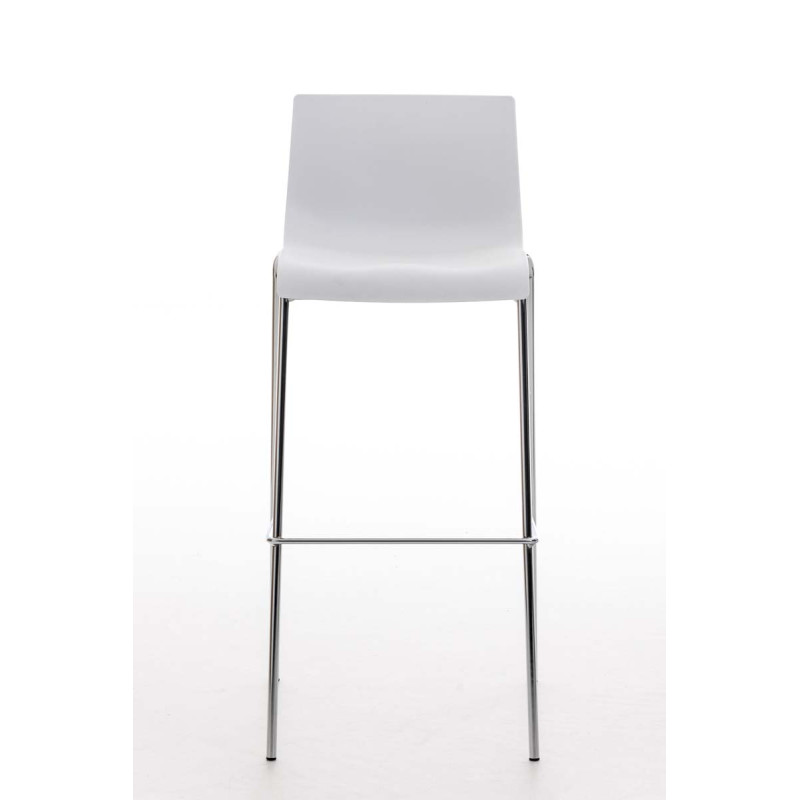 Taburete Hover con Base de 4 Pies Blanco,Cromado