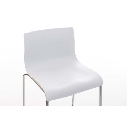 Taburete Hover con Base de 4 Pies Blanco,Cromado