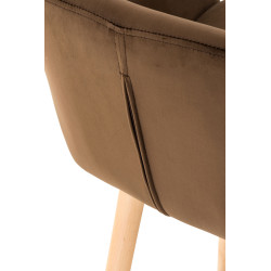 Lot de 2 tabourets de bar Grant en velours marron