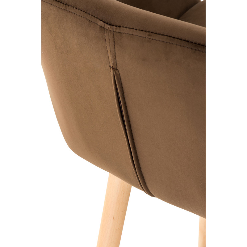 Lot de 2 tabourets de bar Grant en velours marron