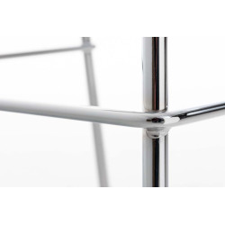 Sgabello design Hoover in polipropilene nero,cromo