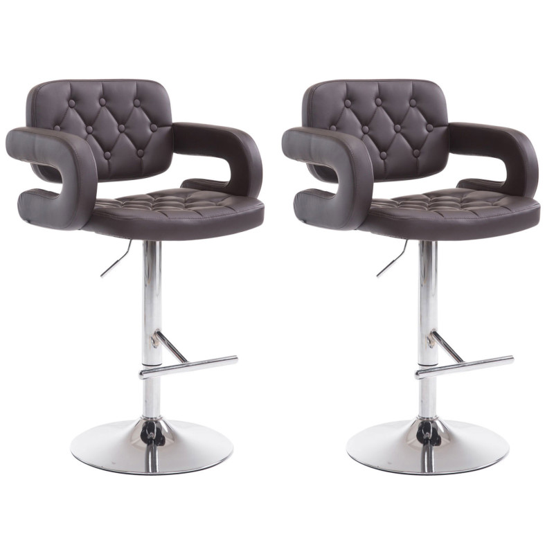 Lot de 2 tabourets de bar Dublin C marron