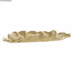 Plateau DKD Home Decor S3017331 Volet Doré Résine Feuille d'une plante (39 x 18 x 4.7 cm) (39 cm)