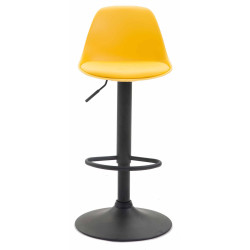 Lot de 2 tabourets de bar Kiel en plastique noir jaune