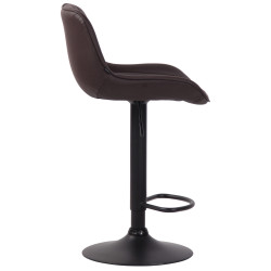 Lot de 2 tabourets de bar Lentini, simili cuir brun