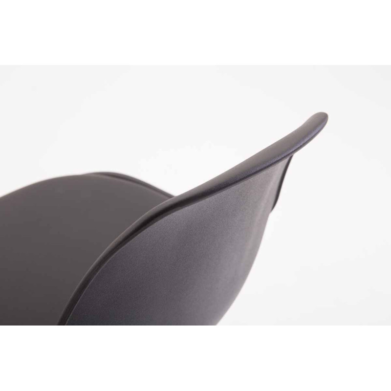 Lot de 2 tabourets de bar Kiel en plastique chromé noir