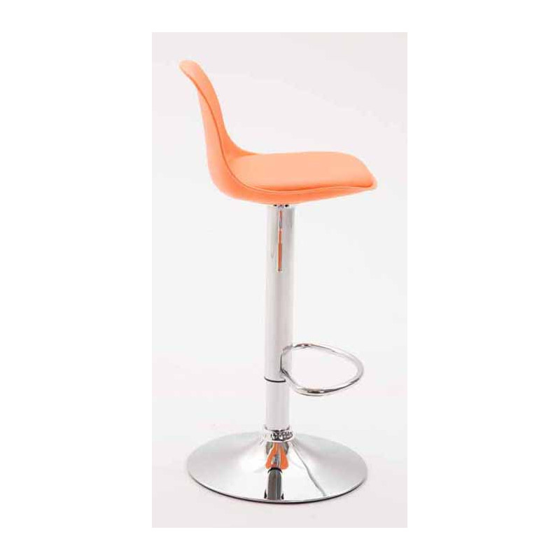 Lot de 2 tabourets de bar Kiel en plastique chromé orange