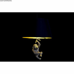 Suspension DKD Home Decor 35,5 x 35,5 x 51 cm Doré Résine Colonial 220 V 50 W Singe (2 Unités)