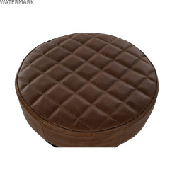 Tabouret DKD Home Decor Noir Cuir Métal Marron Clair (44 x 38 x 82 cm)