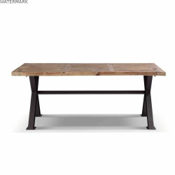 Table de Salle à Manger DKD Home Decor Métal Fer Bois Recyclé 200 x 100 x 78 cm