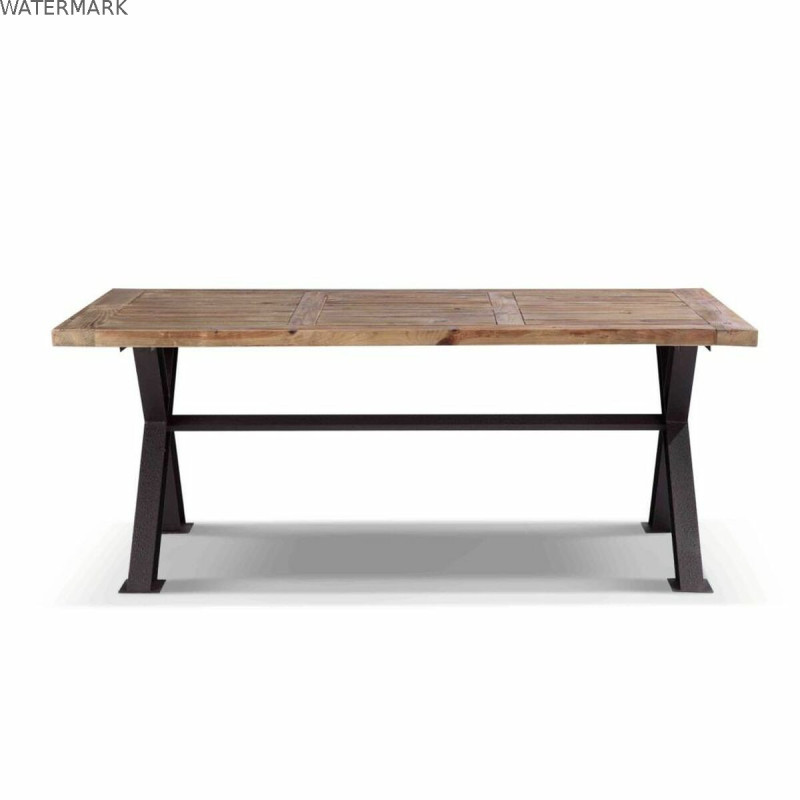 Table de Salle à Manger DKD Home Decor Métal Fer Bois Recyclé 200 x 100 x 78 cm