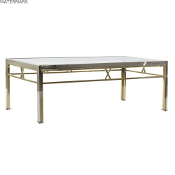 Table d'appoint DKD Home Decor Verre Acier Argent (110 x 60 x 40 cm)