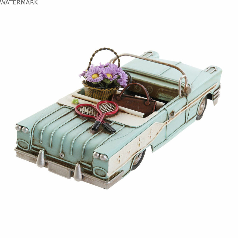 Figurine Décorative DKD Home Decor Jaune Bleu Vert Rose Voiture Vintage 25,8 x 10,5 x 9,5 cm (4 Unités) (4 Pièces)