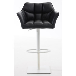 Lot de 2 tabourets de bar Damaso simili cuir blanc noir