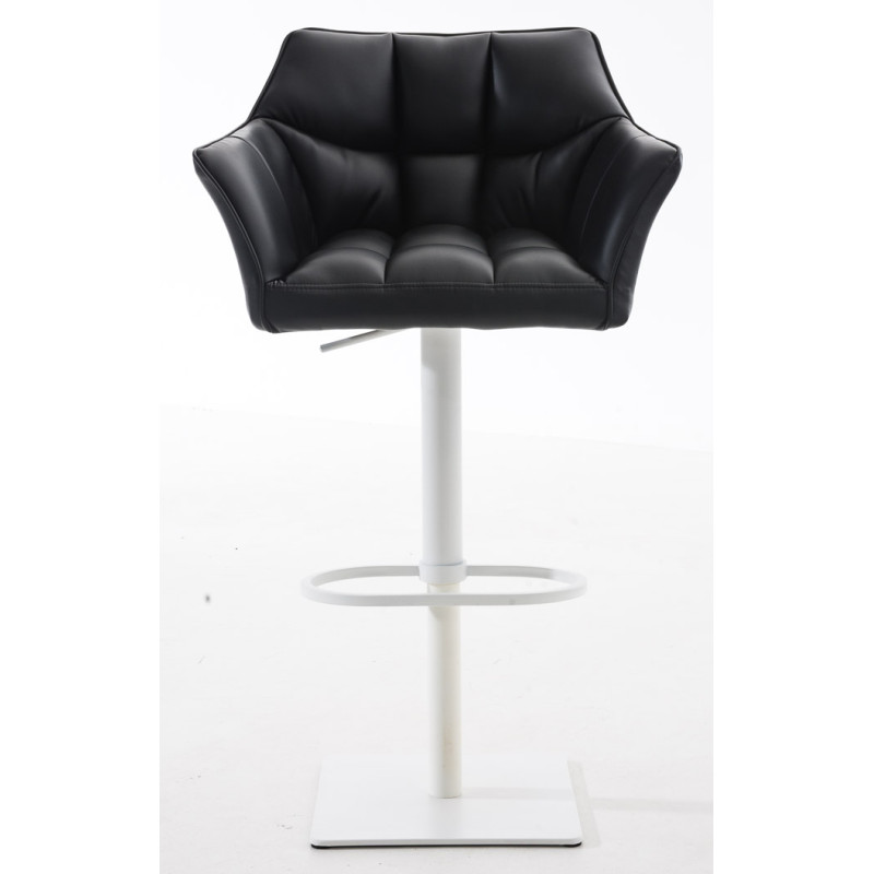 Lot de 2 tabourets de bar Damaso simili cuir blanc noir