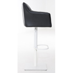 Lot de 2 tabourets de bar Damaso simili cuir blanc noir