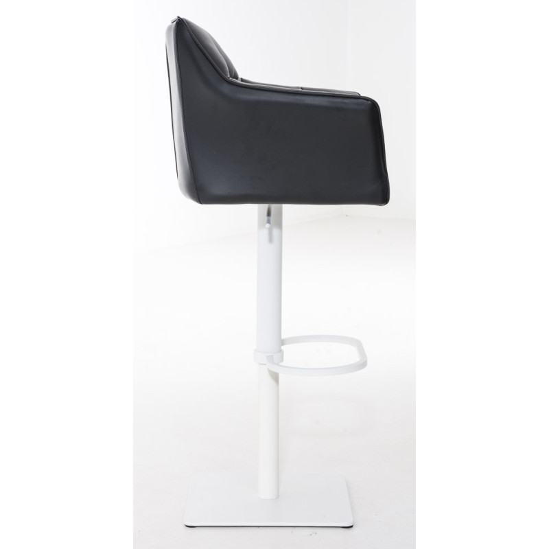 Lot de 2 tabourets de bar Damaso simili cuir blanc noir