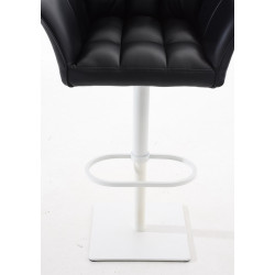 Lot de 2 tabourets de bar Damaso simili cuir blanc noir