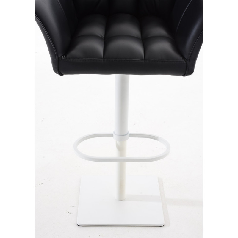 Lot de 2 tabourets de bar Damaso simili cuir blanc noir