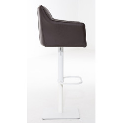Lot de 2 tabourets de bar Damaso simili cuir blanc marron