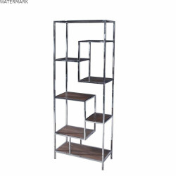 Étagère DKD Home Decor Argenté Acier Bois MDF (80 x 40 x 200 cm)