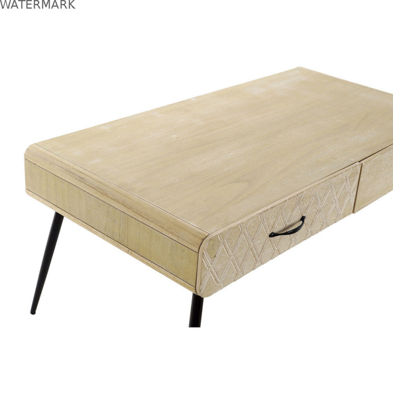 Table Basse DKD Home Decor Noir Multicouleur Cuivre Naturel Métal Bois de paulownia Bois MDF 100 x 52 x 42,5 cm 100 x 52 x 72 cm