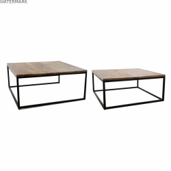 Jeu de 2 tables DKD Home Decor Marron Noir 90 x 90 x 40 cm