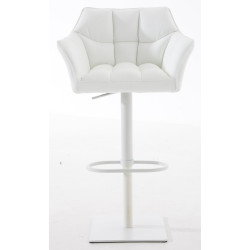Lot de 2 tabourets de bar Damaso simili cuir blanc