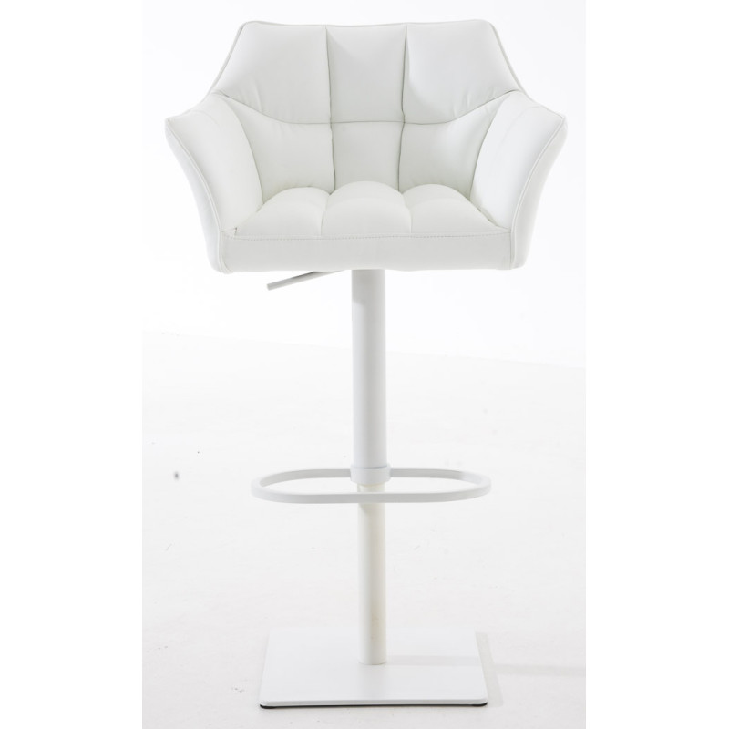 Lot de 2 tabourets de bar Damaso simili cuir blanc