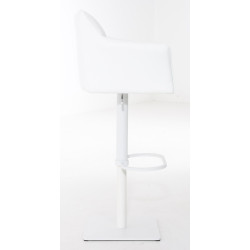 Lot de 2 tabourets de bar Damaso simili cuir blanc